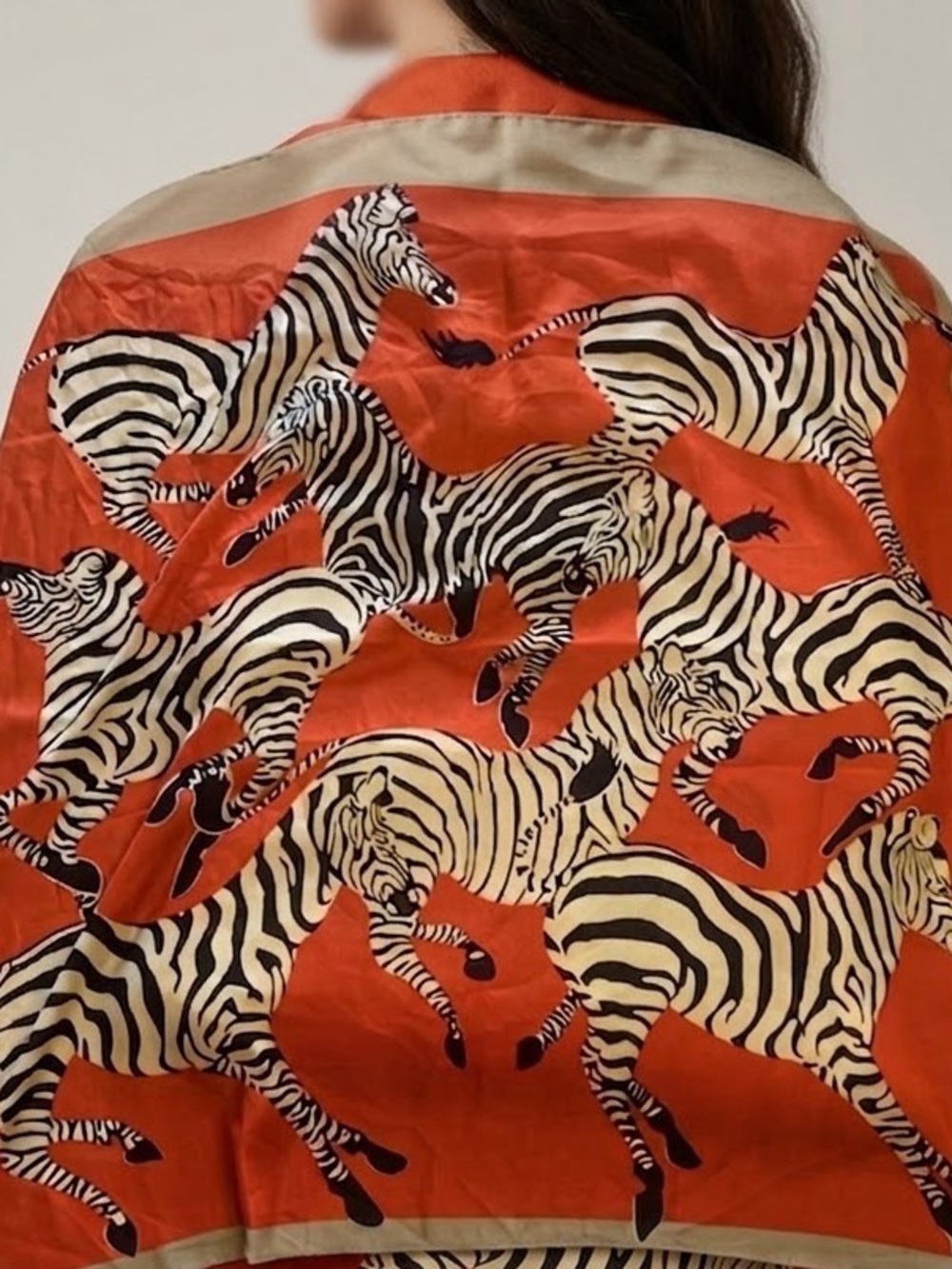 New Zebra Print Large Soft Decorative Scarf - Orange Black